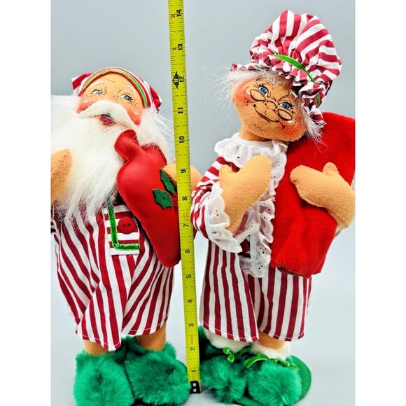 Annalee Mr Mrs Santa Claus Night Clothes Hot Water Bottle Blanket 12 inch 2006 - Picture 13 of 13